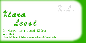 klara lessl business card